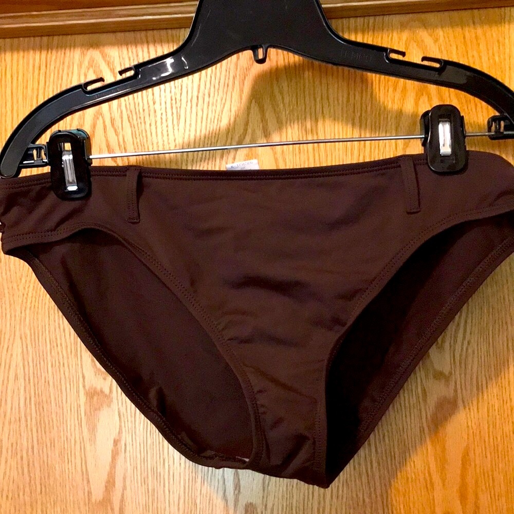 Vintage La Blanca by Rob Beattie brown mid low rise bikini swim bottom sz 12 EUC